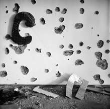 Bullet holes marked the walls of the main room of School No. 1, Beslan, North Ossetia, September 2004